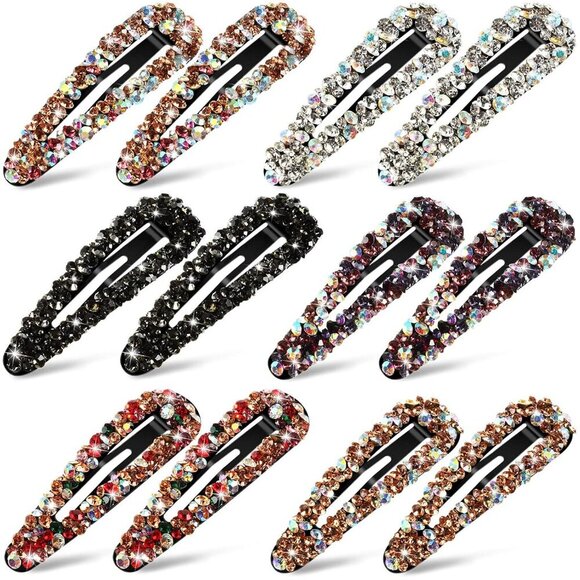 Accessories - 12 Pieces Rhinestone Hair Clip, AB Crystal Metal Hair Clips, Crystal Hairpins We
